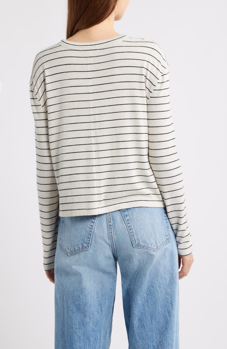 rag & bone/JEAN The Knit Stripe Boxy Cardigan, Alternate, color, Cream Stripe