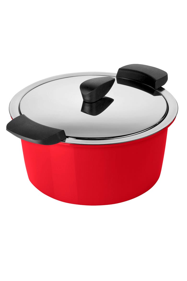 Hotpan Stainless Steel Cooking Pot with Insulated Bowl, 3.2-Quart, Main, color, Red