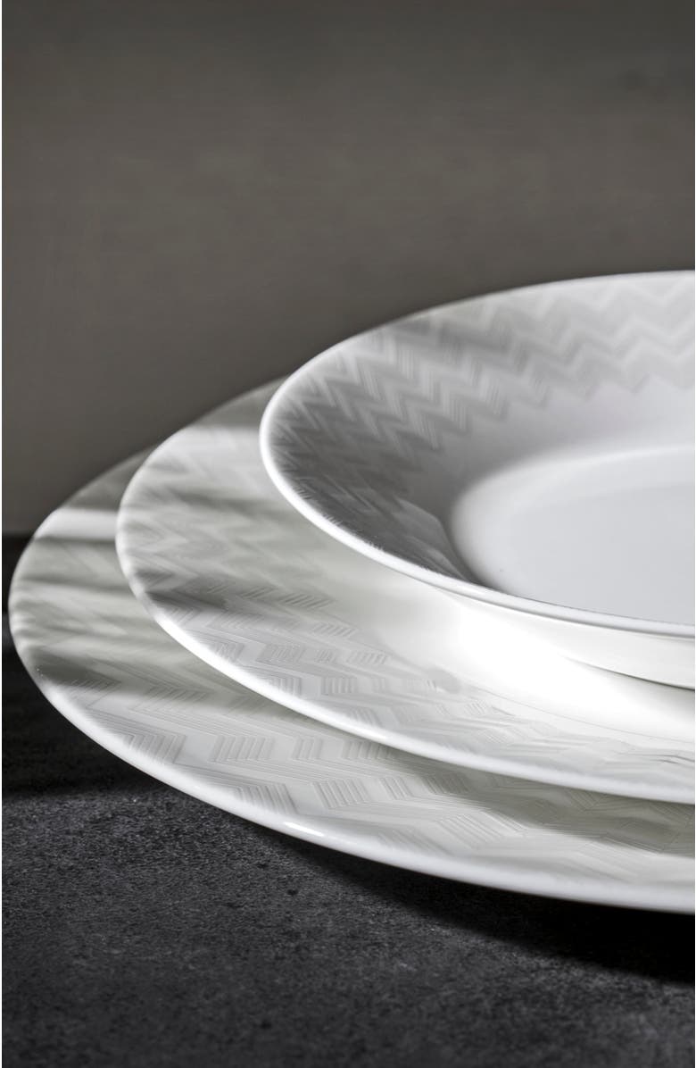 Missoni Home Tableware Soup Plates ZIG ZAG Set of 6 White diam. 8.5", Alternate, color, White