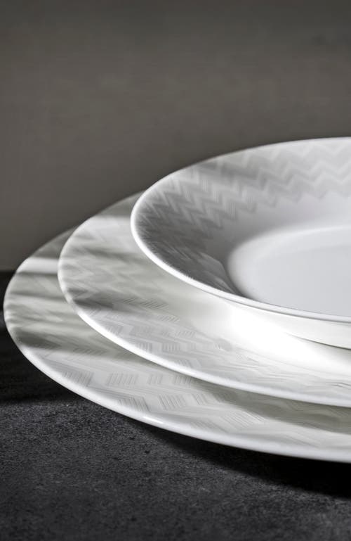 Missoni Home Tableware Soup Plates Zig Zag Set Of 6 White Diam. 8.5"