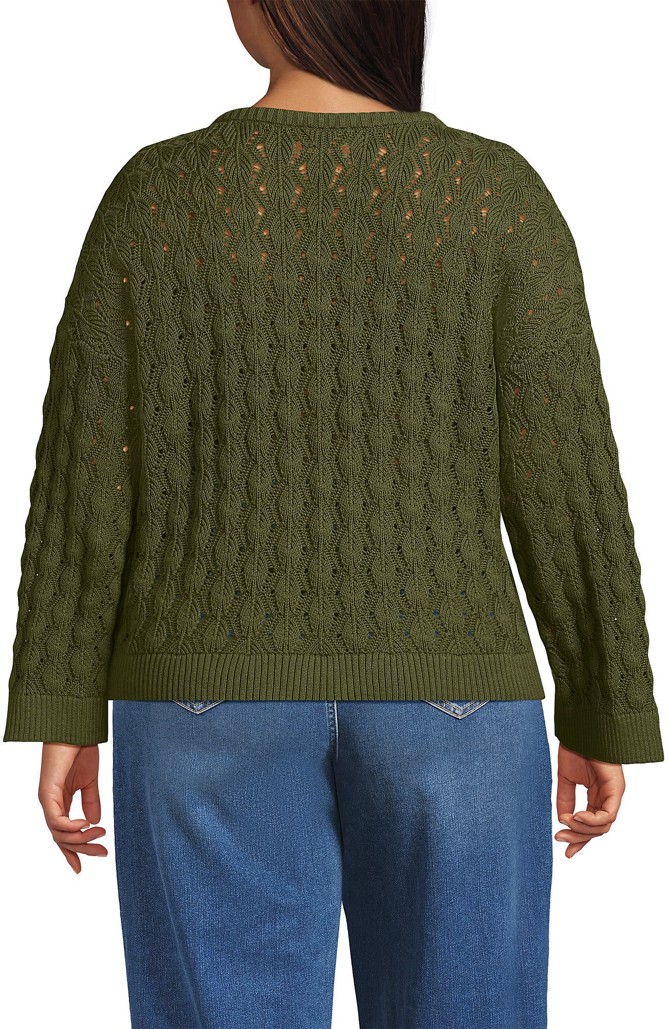 Plus Size Drifter Tie Notch Neck Sweater - image 2