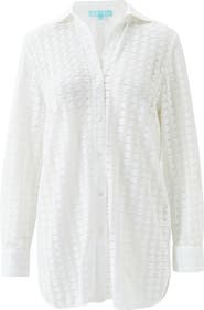 Melissa Odabash Daria Open Stitch Cover-Up Shirtdress