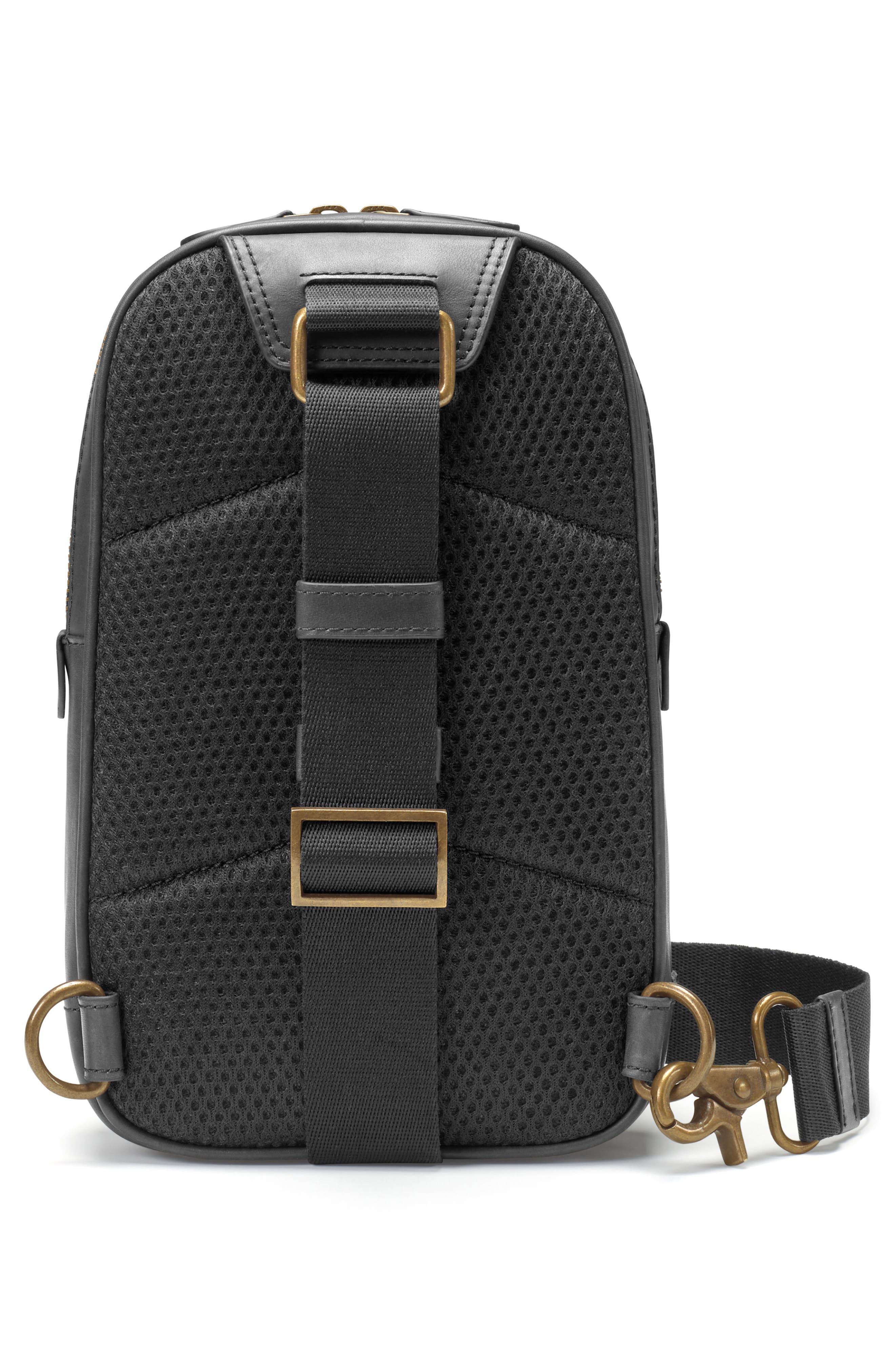 Johnston & Murphy Rhodes Water Repellent Leather Sling Bag, Alternate, color, 