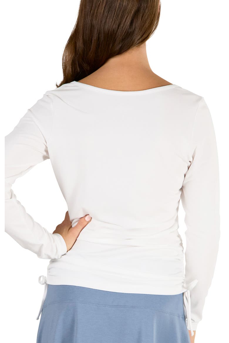 Long Sleeve Ruched Everyday Tee, Alternate, color, White
