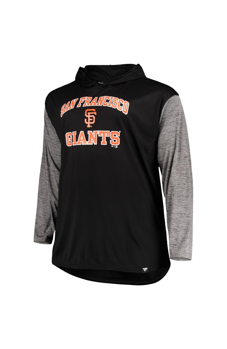 PROFILE Men's Black/Heathered Black San Francisco Giants Big & Tall Wordmark Club Pullover Hoodie, Alternate, color, Black