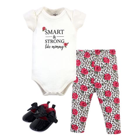 Little One's Cotton Outfit Set Bodysuit, Pants, and Matching Shoes