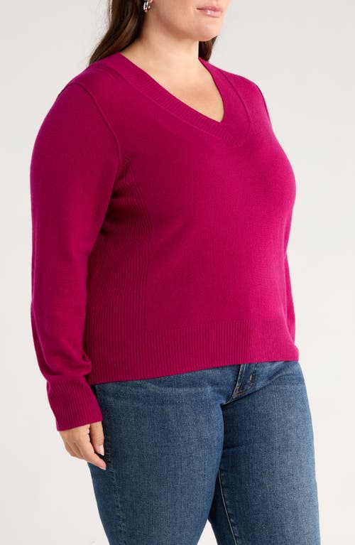 Caslonr Caslon(r) V-neck Wool & Cashmere Sweater In Pink