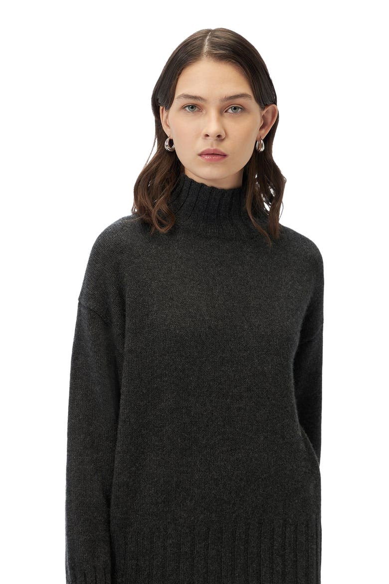 Relaxed-Fit Cashmere Turtleneck, Alternate, color, charcoal