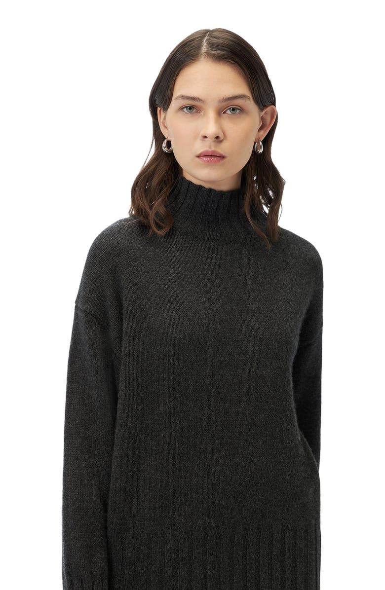 GOBI Mongolian Cashmere Relaxed-Fit Cashmere Turtleneck, Alternate, color, Charcoal