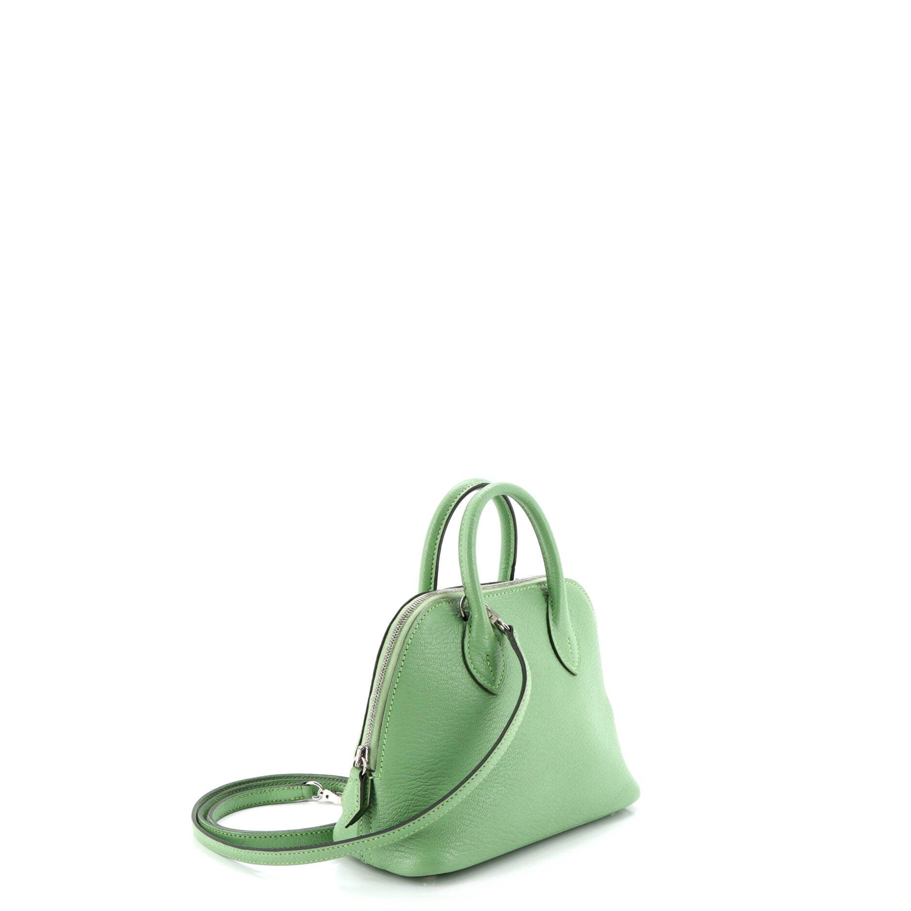Pre-Owned Hermes Bolide 1923 Bag Chevre Mysore Mini, Alternate, color, Vert Criquet