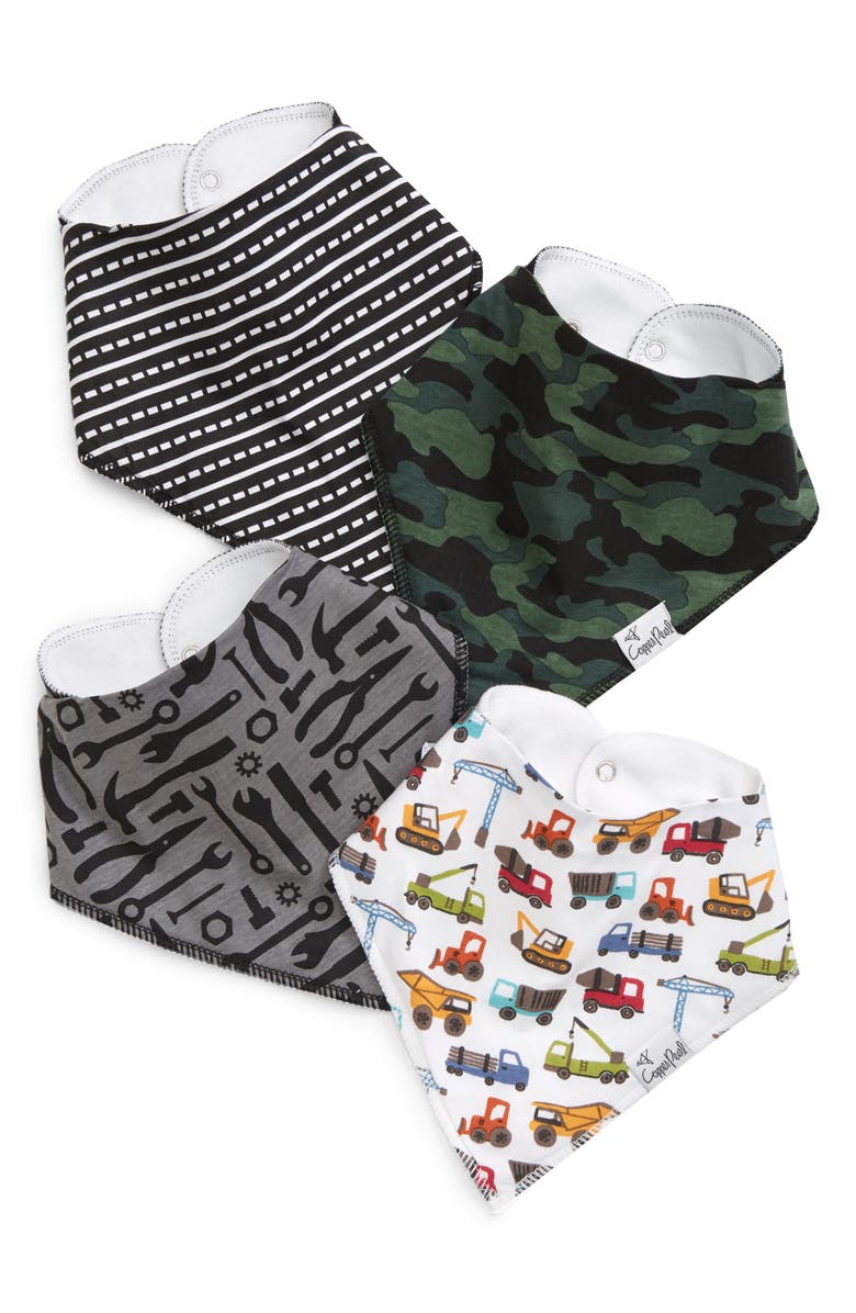 Copper Pearl 4-Pack Bandana Bibs, Main, color,