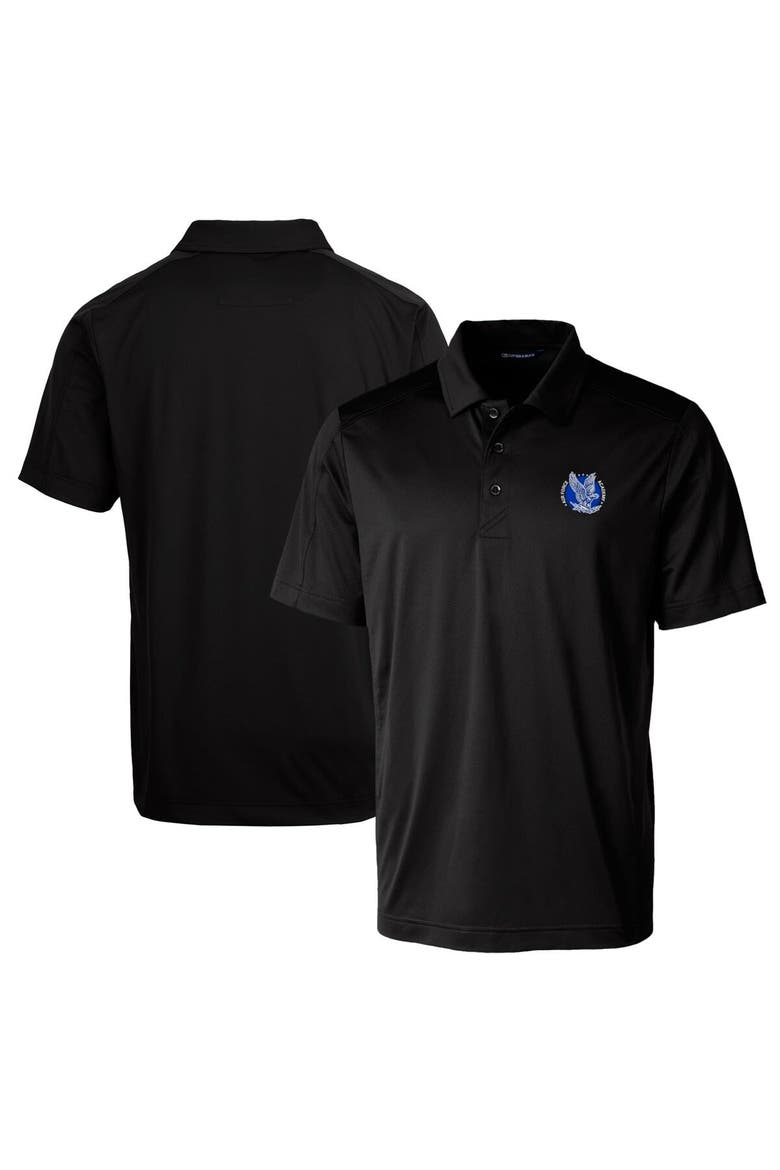 Men's Cutter & Buck Black Air Force Falcons Team Logo Big & Tall Prospect Textured Stretch Polo, Alternate, color, Black