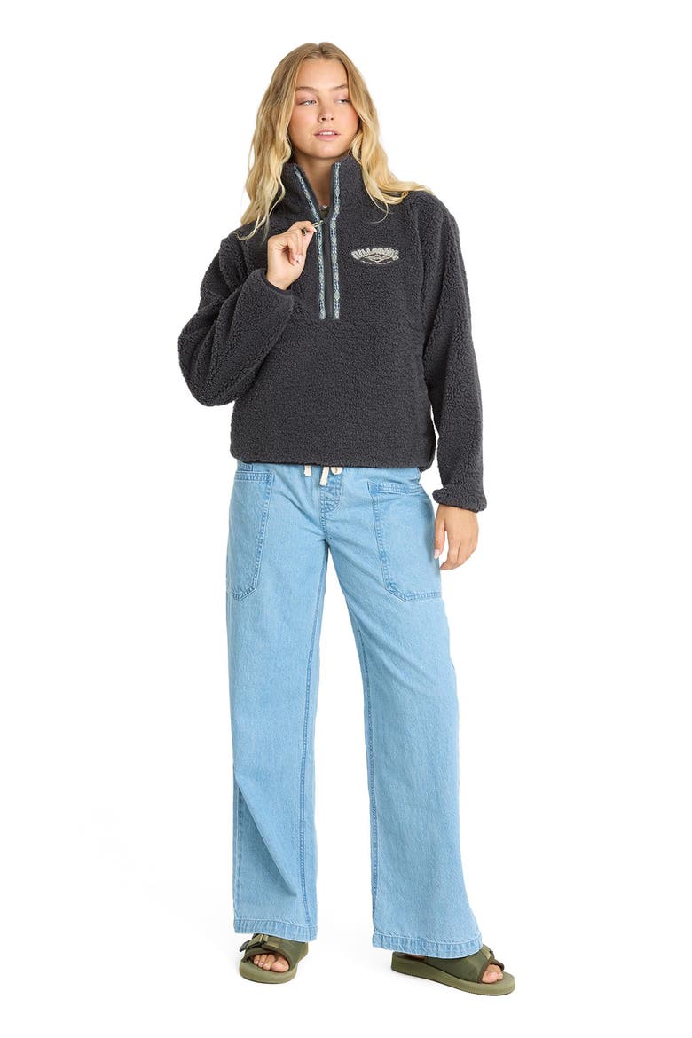 Horizon Quarter Zip High Pile Fleece Pullover, Alternate, color, BLACK SANDS