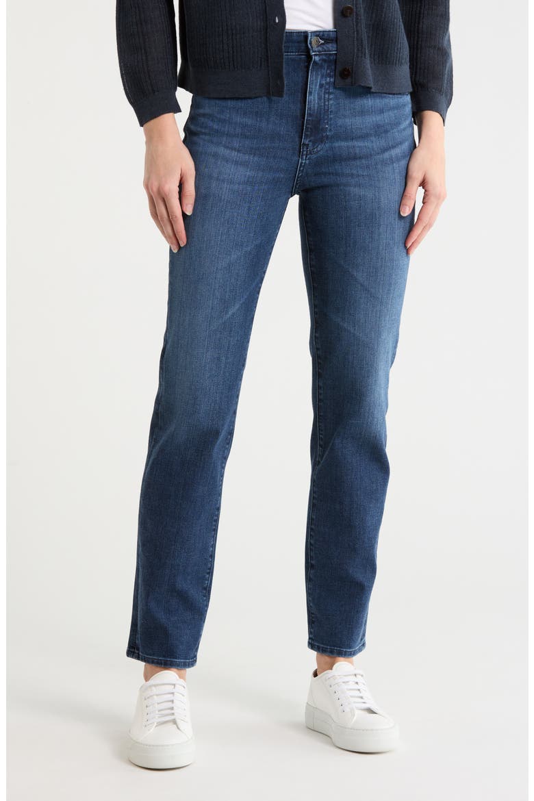 Saige High Waist Straight Leg Jeans, Main, color, FOXGROVE