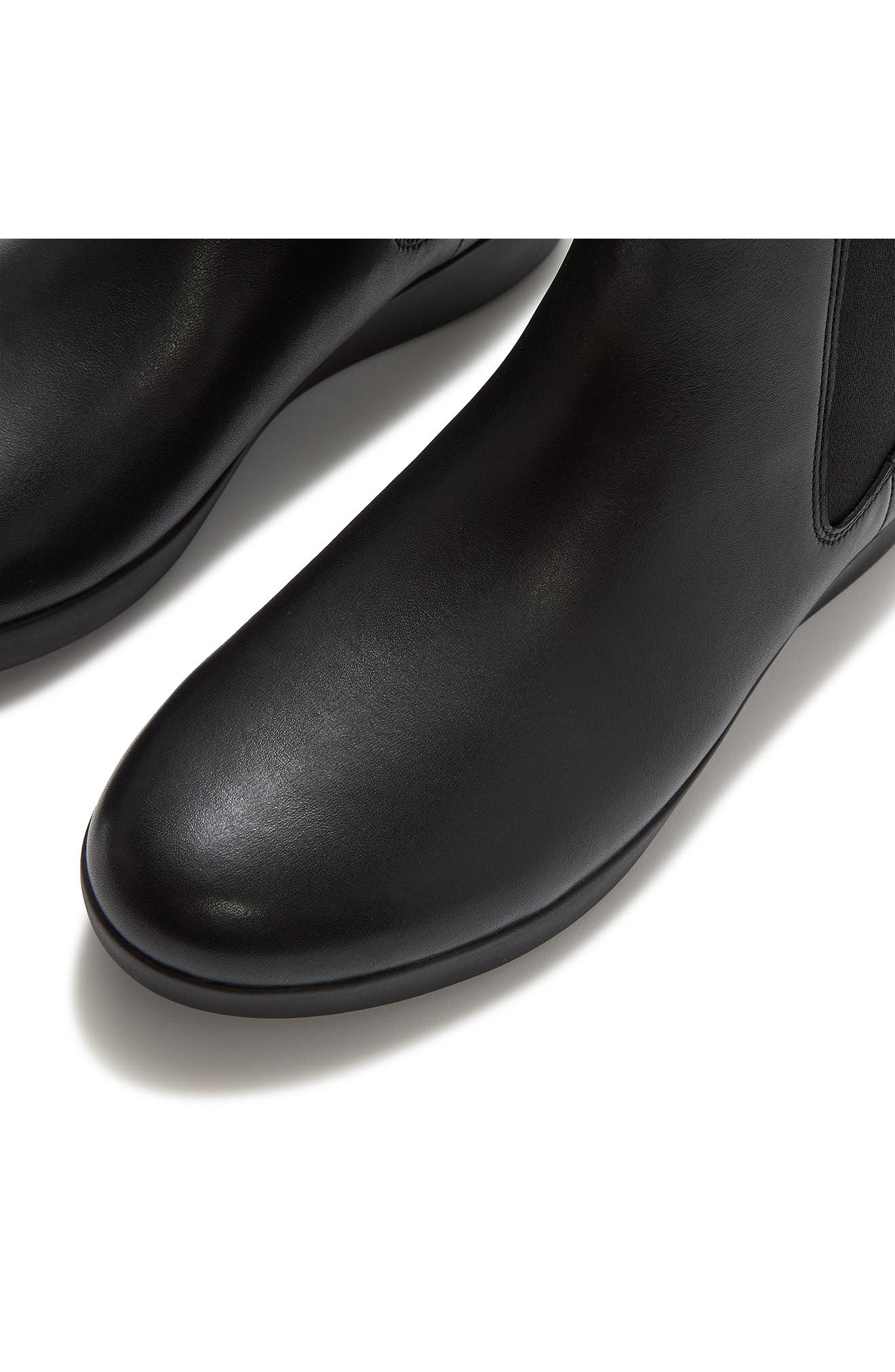 Flowform Leather Chelsea Boot, Alternate, color, ALL BLACK