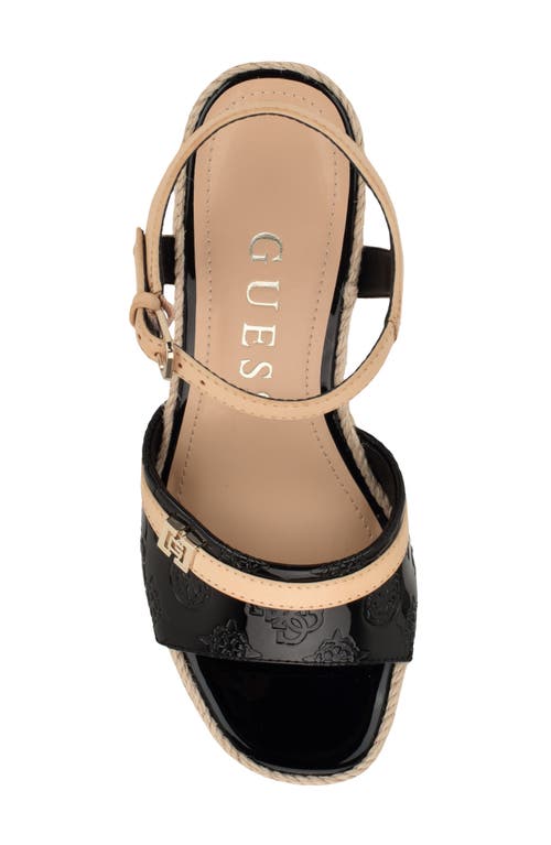 Guess Taani Platform Wedge Sandal In Black