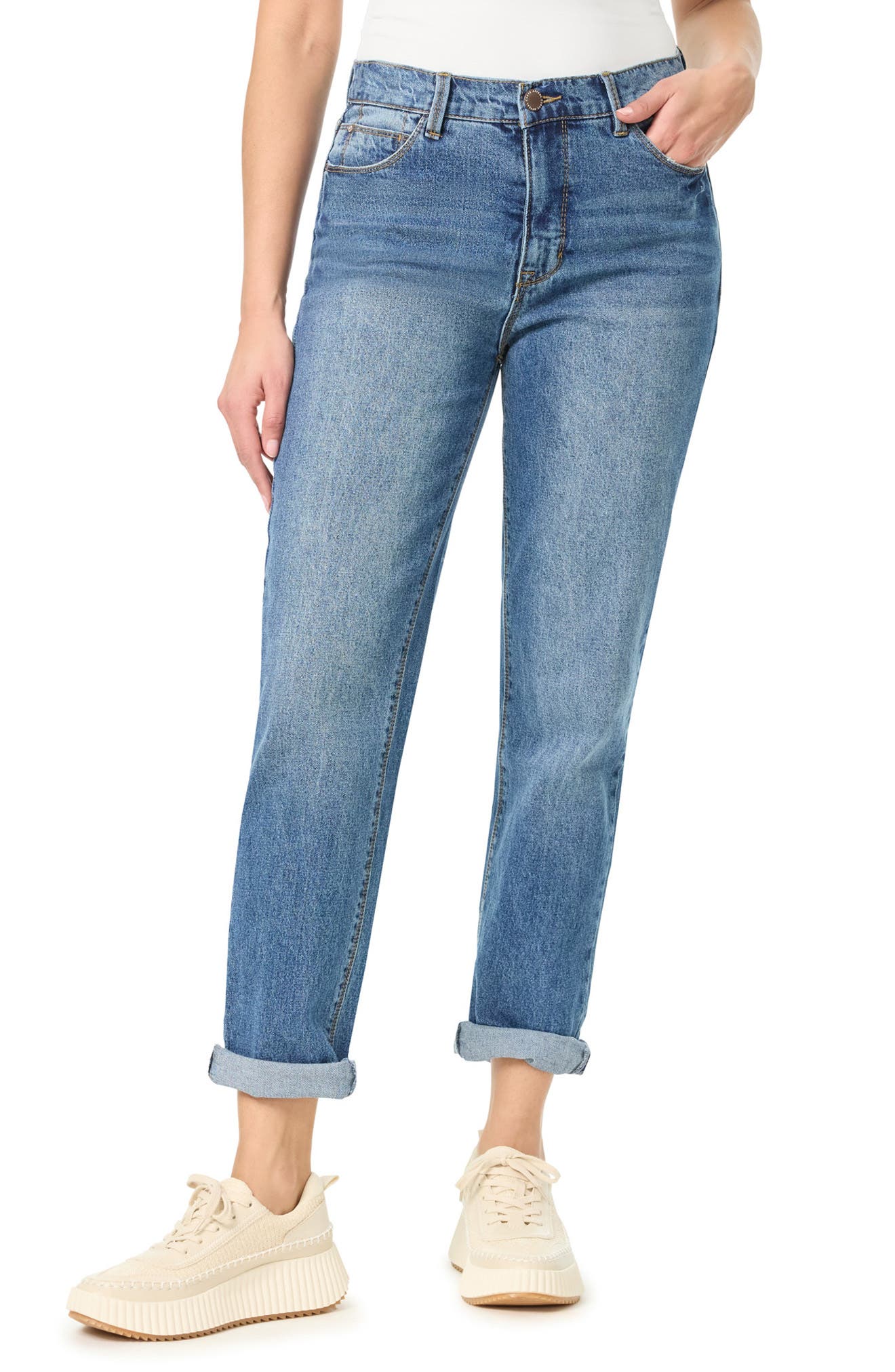 CURVE APPEAL Leenah Cuffed Hem Easy Fit Jeans