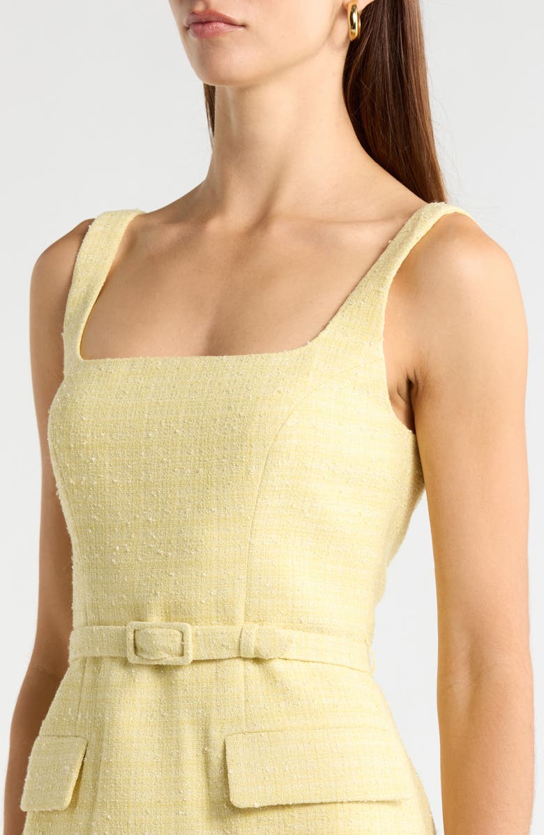 ASTR the Label Adelyn Belted Tweed Minidress, Alternate, color, Yellow
