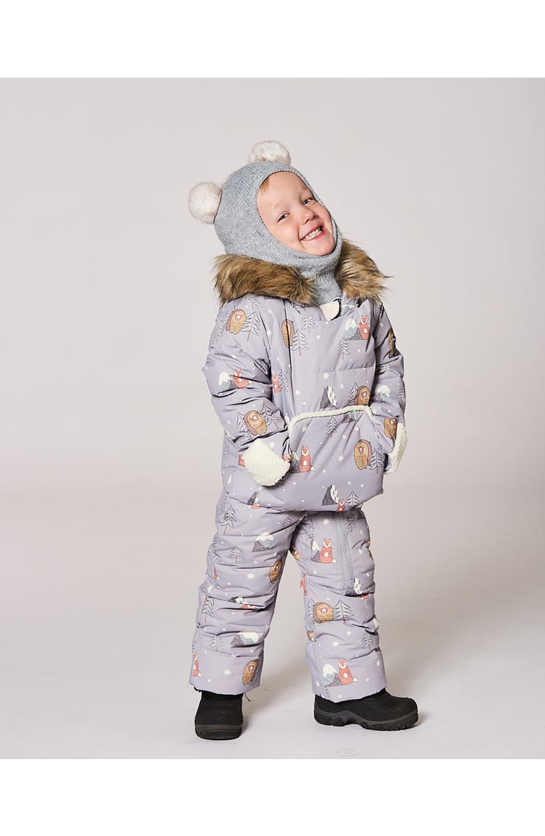 Deux par Deux One-Piece Snug Snowsuit Designed for Car Seat Bear, Main, color, Gray