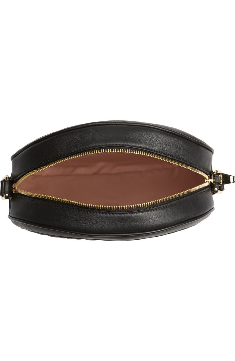 Balmain Large Disco Logo Quilted Leather Shoulder Bag, Alternate, color,