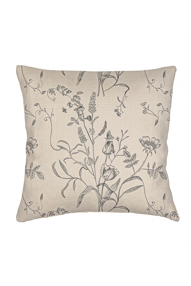 English Garden Natural Linen Euro Pillow 26x26 with Down Insert, Main, color, Beige