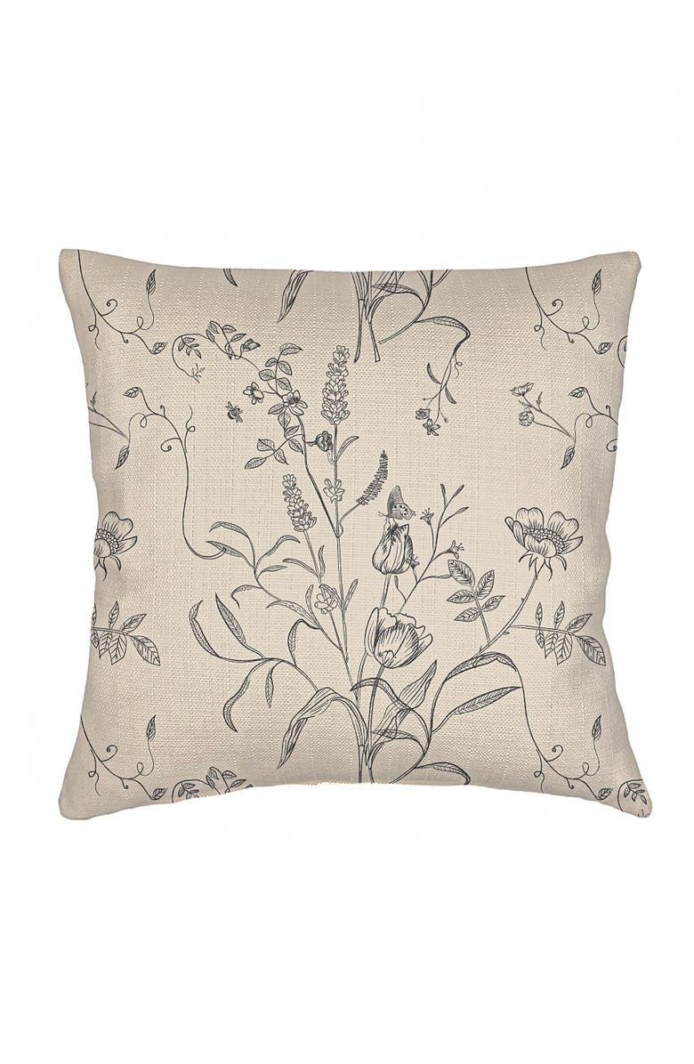 Anaya English Garden Linen Euro Pillow with Down Alternative Insert, Main, color, Natural Linen