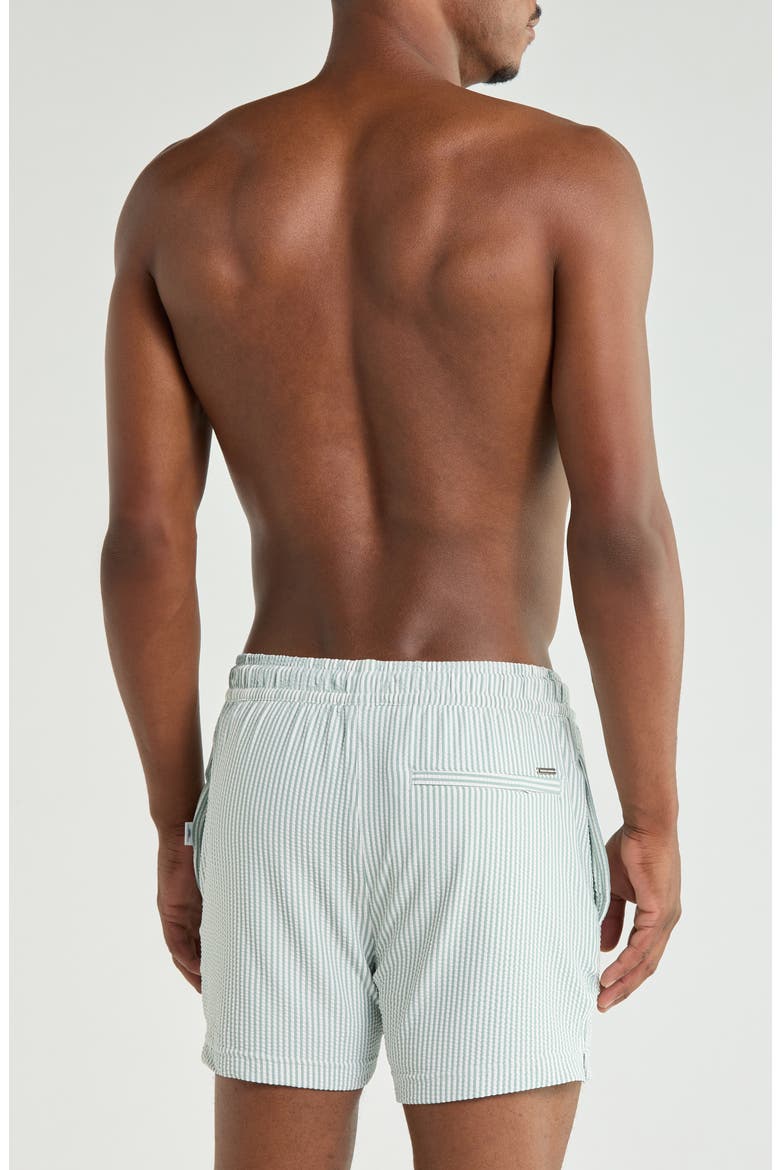 Seersucker Knit Swim Trunks, Alternate, color, GREEN