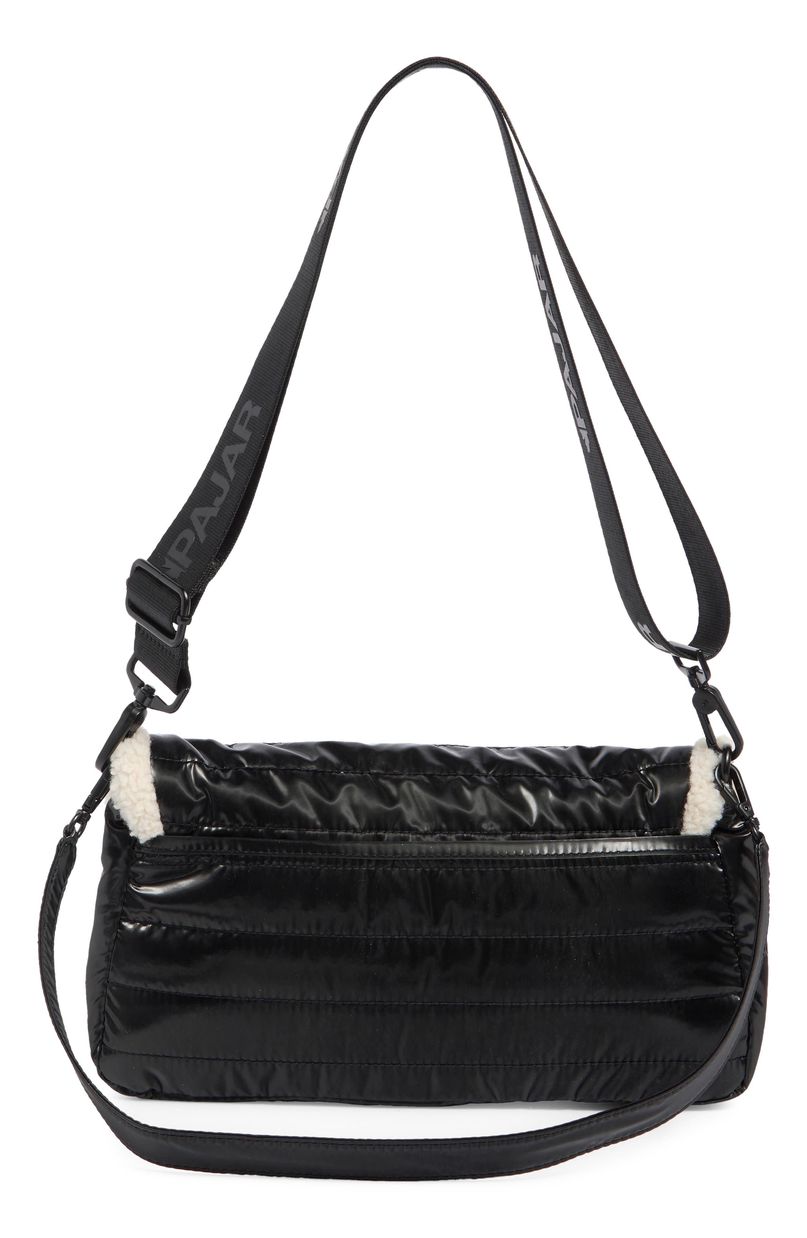 Pajar Quilted Faux Shearling Shoulder Bag, Alternate, color, 