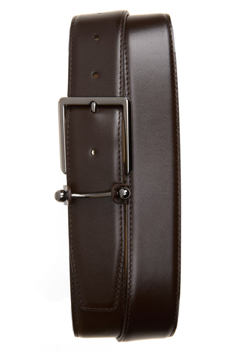 Chambeliss Leather Belt, Main, color, 7112 - COSME/ GUN METAL