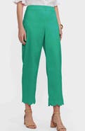 Foxcroft Elaine Scallop Hem Cotton Blend Crop Pants