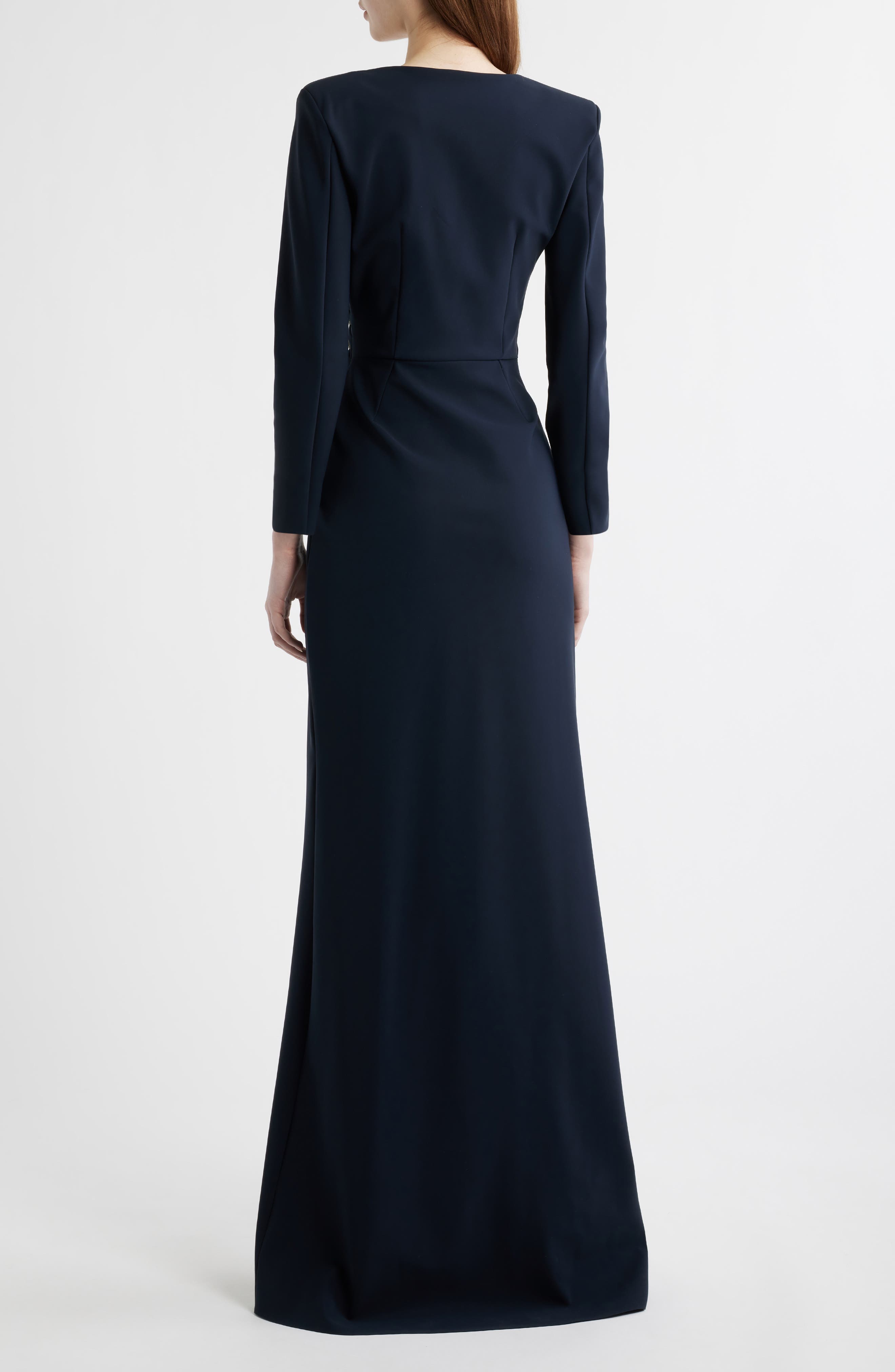 Wiesa Faux Pearl Detail Long Sleeve Gown - image 2