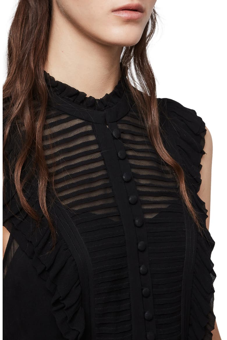 Lola Pintuck Chiffon Minidress, Alternate, color, BLACK