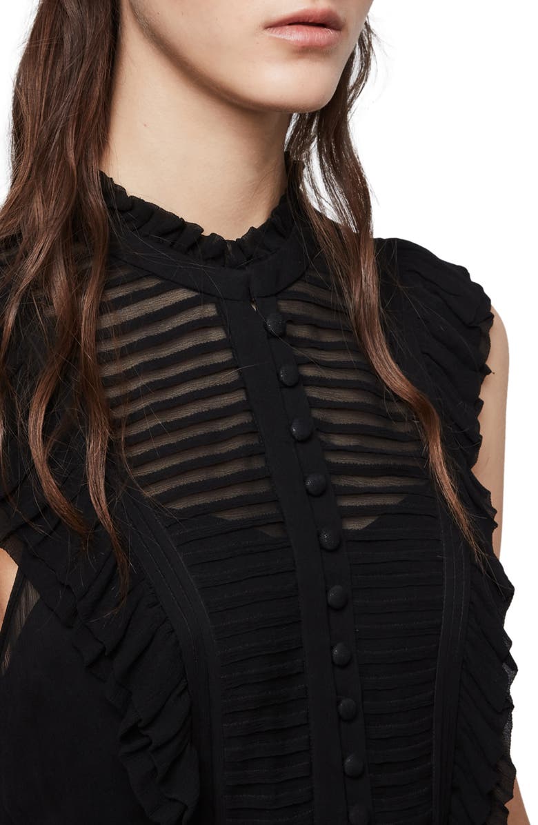 AllSaints Lola Pintuck Chiffon Minidress, Alternate, color, 