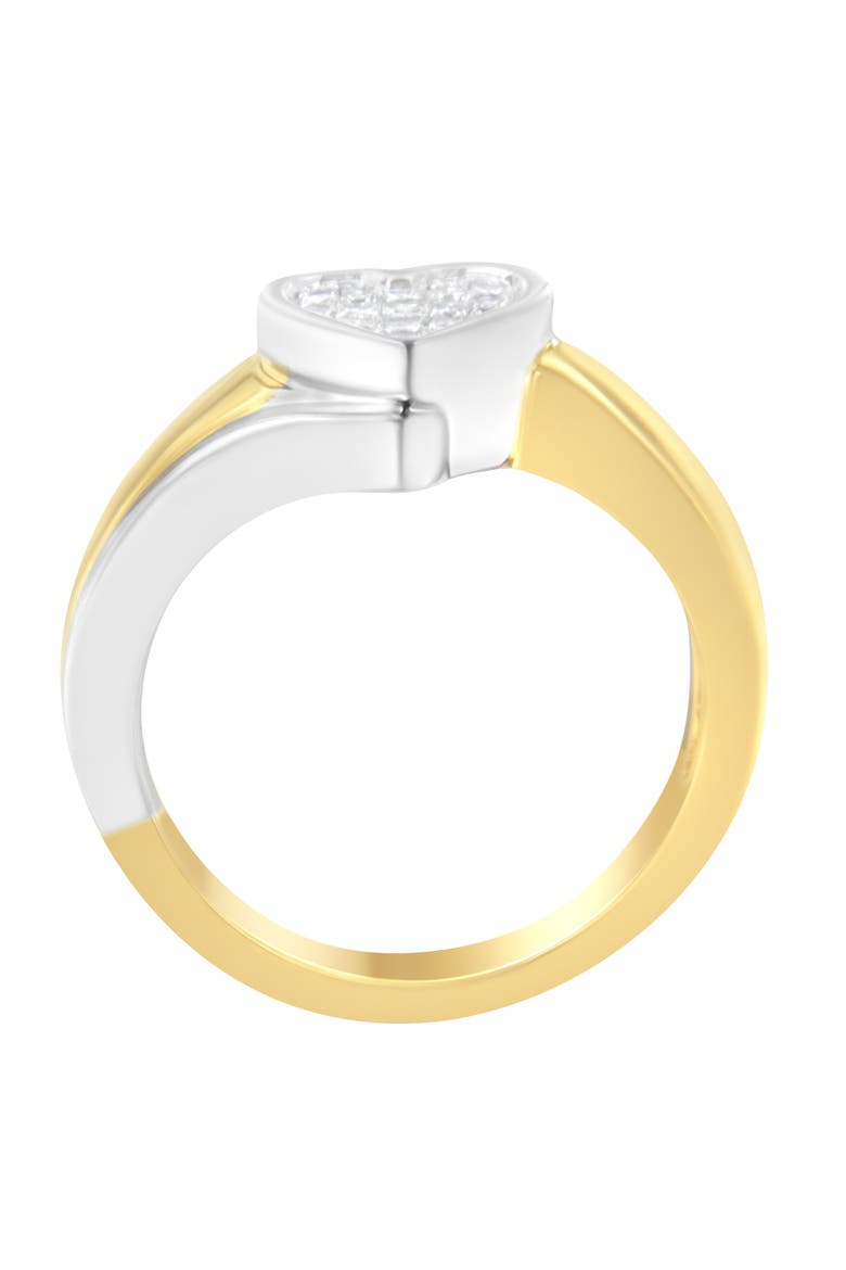 14K Gold 1/4 Cttw Princess-Cut Diamond Heart Promise Ring, Alternate, color, Yellow