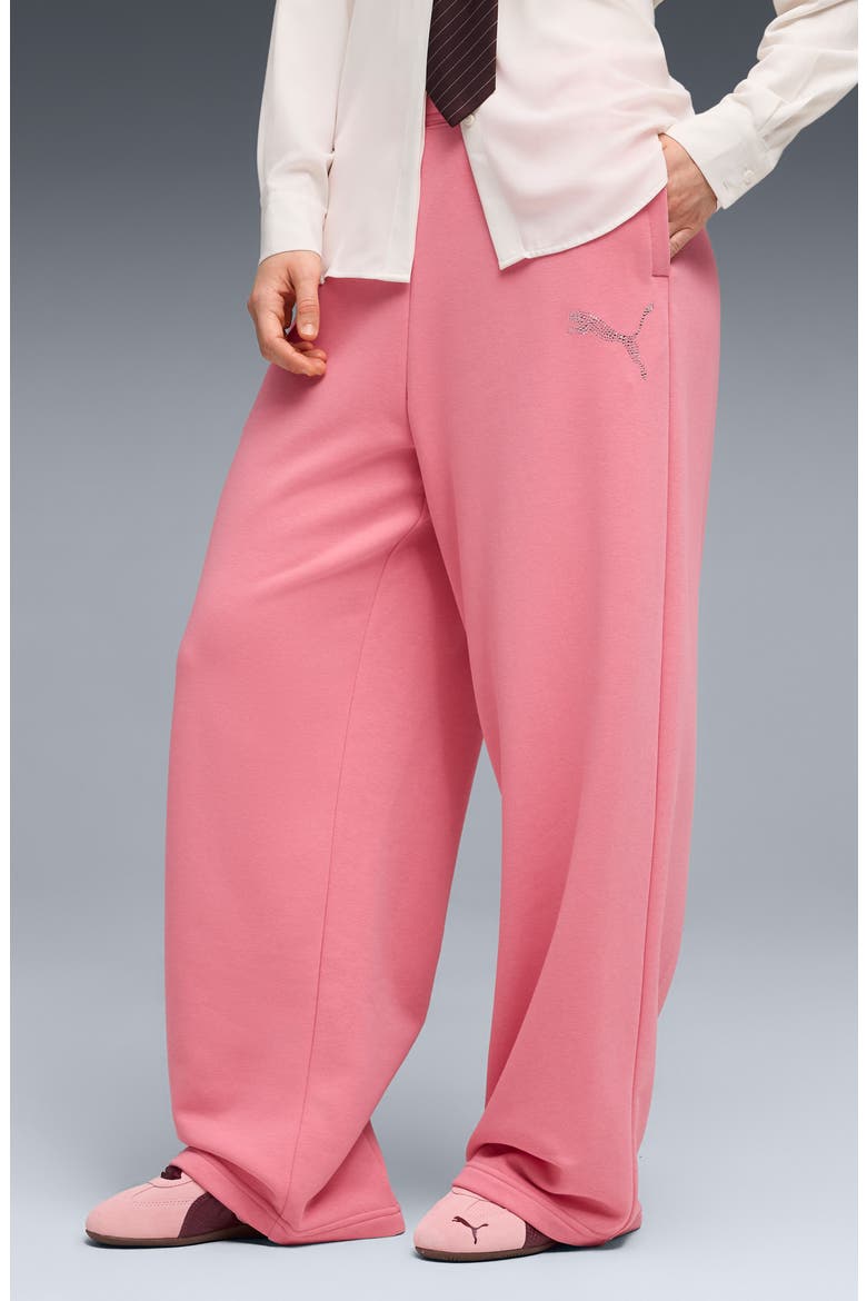 Leo Luxe Embellished Graphic Oversize Pants, Alternate, color, WILD PINK