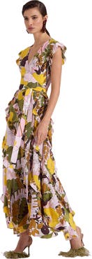 La DoubleJ Lollipop Wrap Dress Big Flower Rose Pink
