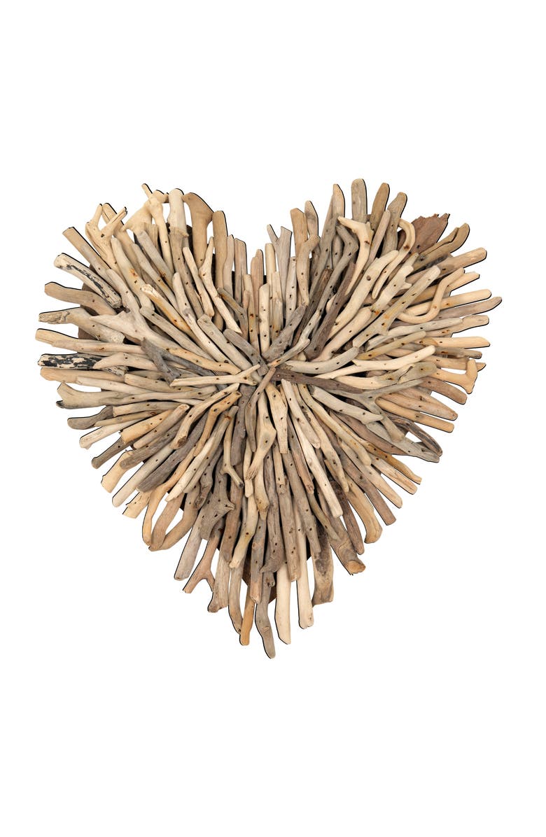 Storied Home Driftwood Heart Shaped Wall Décor, Main, color, Brown