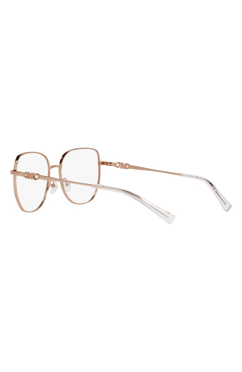 Michael Kors Belleville 54mm Square Optical Glasses, Alternate, color, Rose Gold