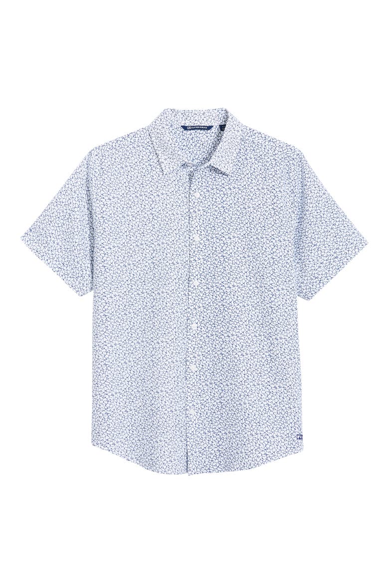 Windward Mineral Short Sleeve Button-Up Shirt, Main, color, WHITE/ INDIGO