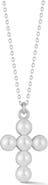GLAZE JEWELRY Pearl Cross Pendant Necklace