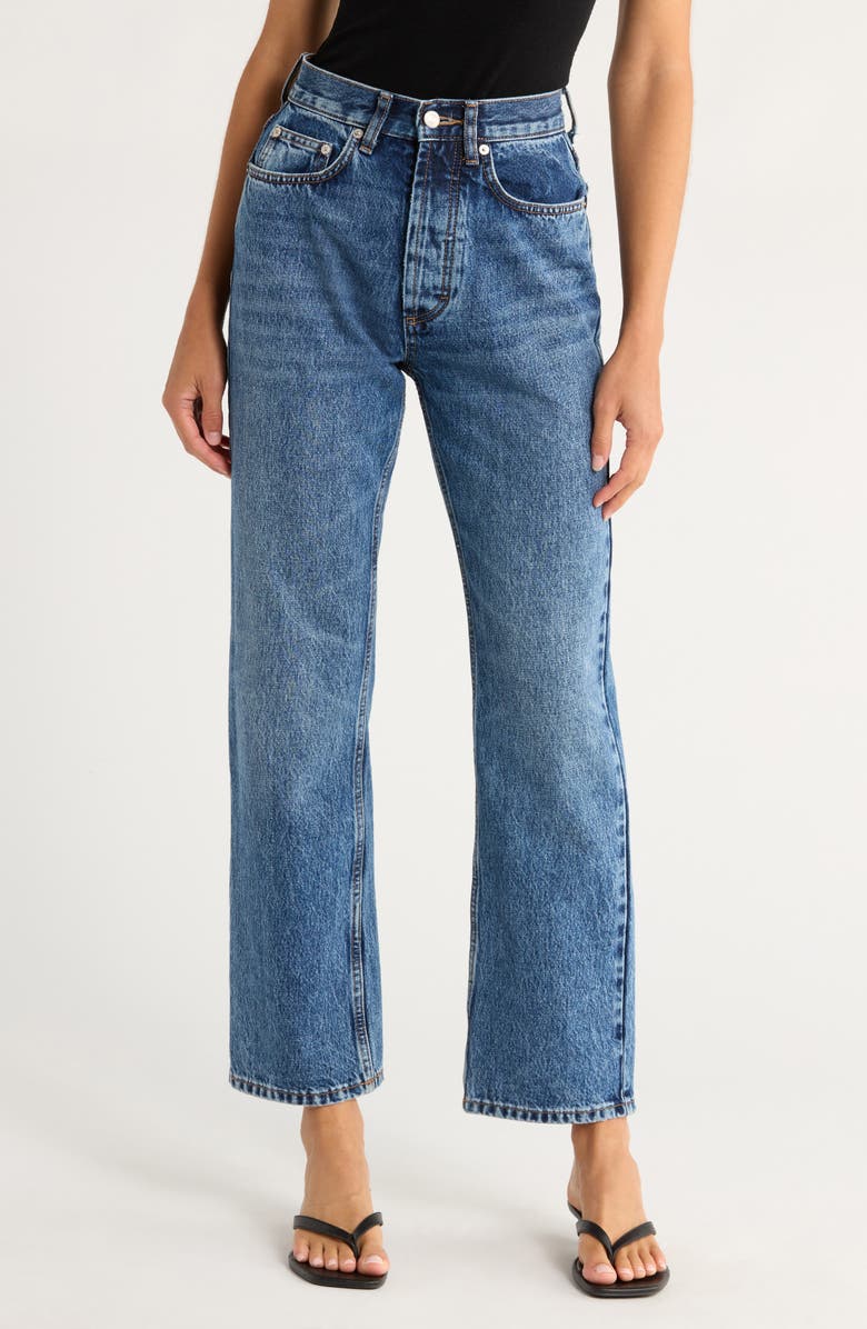 Topshop Kort Mid Rise Relaxed Straight Leg Jeans, Main, color, 