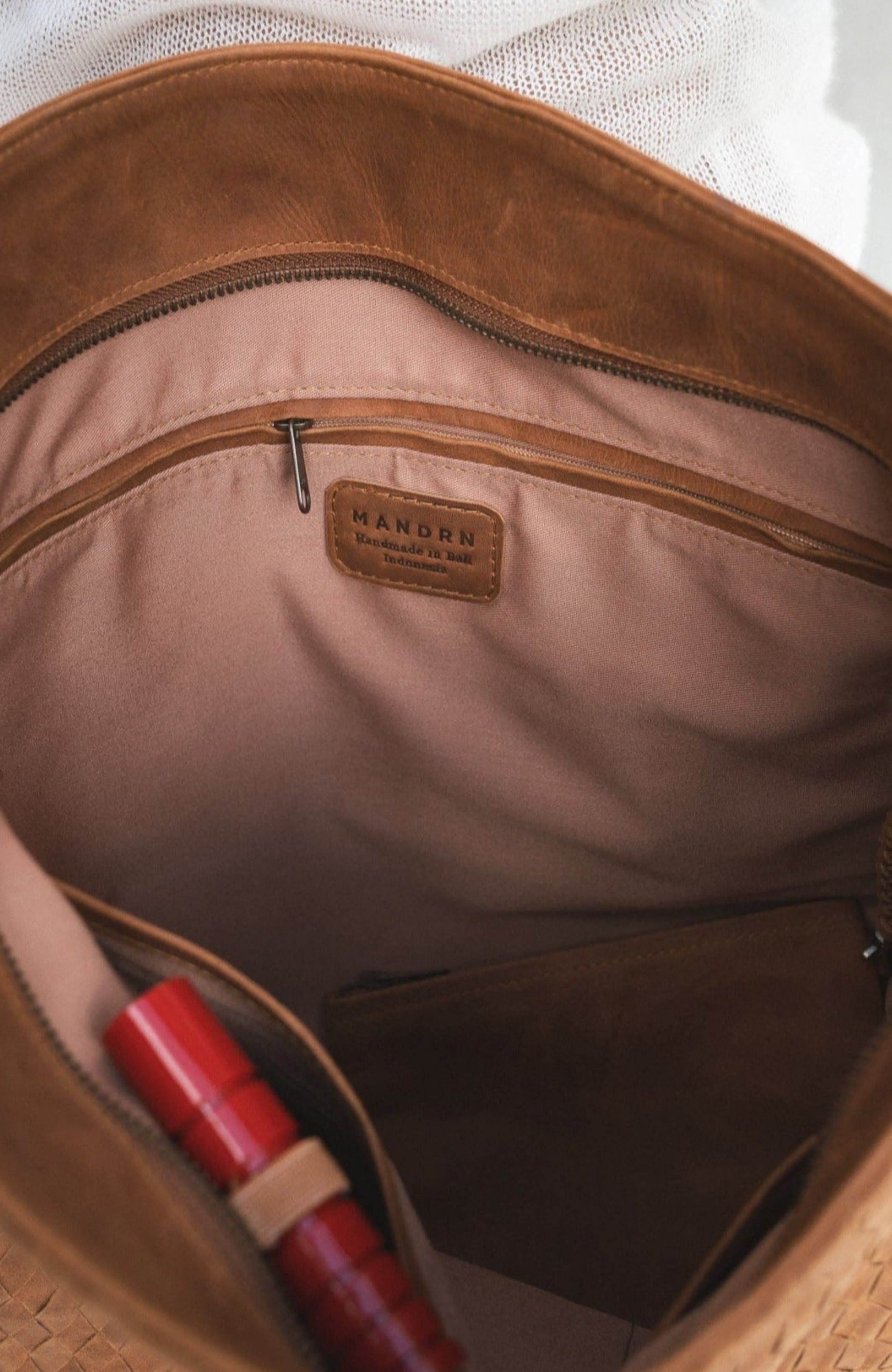 Woven Convertible Leather Tote to Backpack, Alternate, color, Saddle (light)