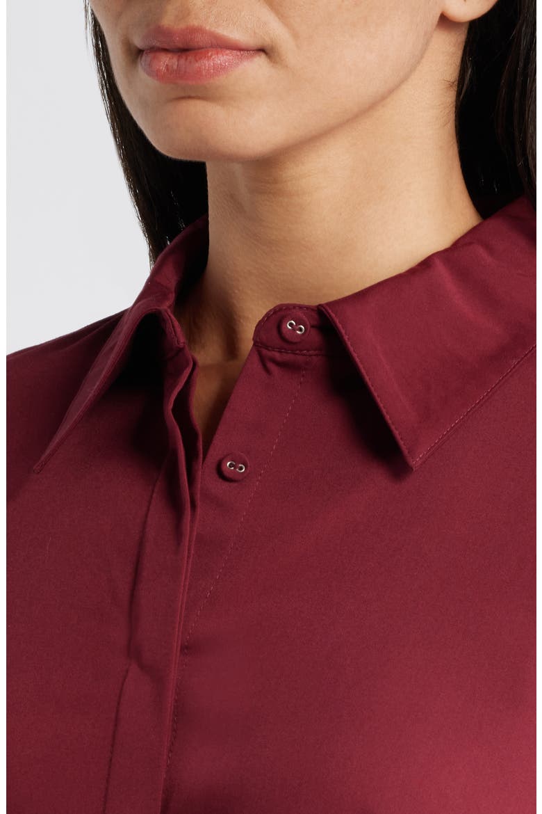 Flare Cuff Button-Up Shirt, Alternate, color, WINE