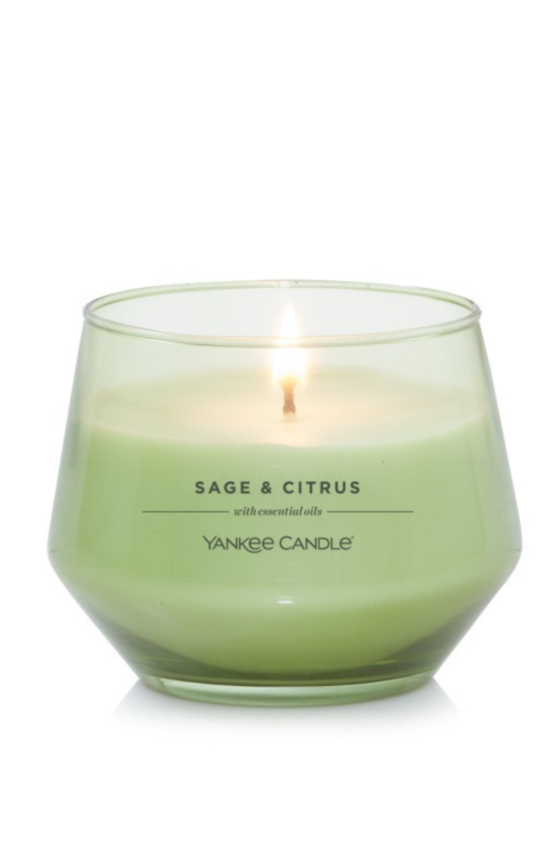 YANKEE CANDLE Sage & Citrus Studio Candle with Essential Oils, Set of 2, Alternate, color, Green