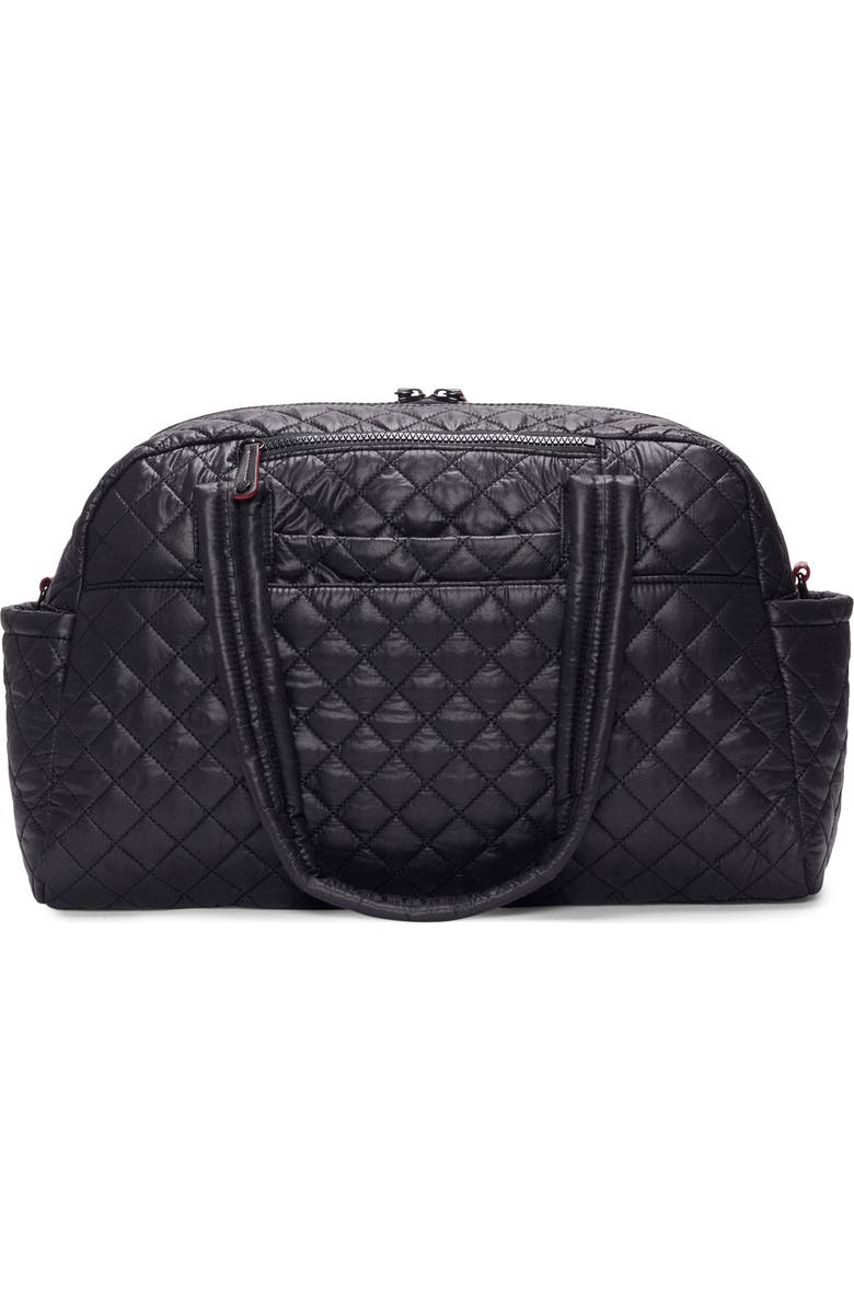 MZ Wallace Jimmy Deluxe Quilted Nylon Duffle Bag, Alternate, color, Black