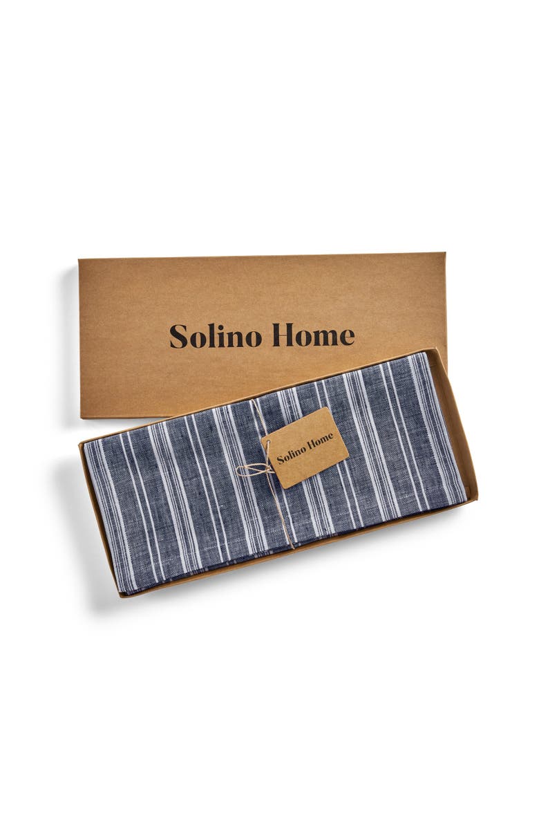 Solino Home Linen Table Runner for Dining Table, Holiday and Everyday Table Decor - Chelsea Stripe, Alternate, color, 