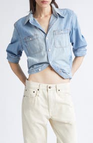 R13 Wrap Around Denim Work Shirt
