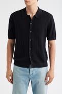 Wax London Tellaro Textured Wide Stripe Short Sleeve Cardigan