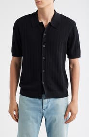 Wax London Tellaro Textured Wide Stripe Short Sleeve Cardigan