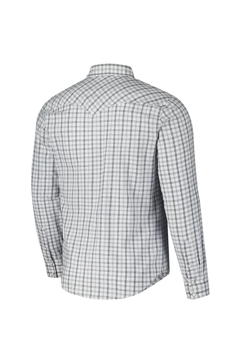 Men's Colosseum x Wrangler White Michigan State Spartans Plaid Window Pane Long Sleeve Full-Snap Shirt, Alternate, color, White